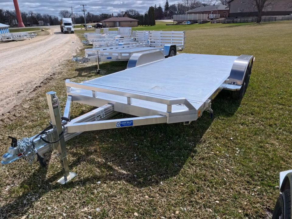 New 2027 Aluma 82 x 16 Tilt ,Tandem Axle Utility Trailer with Electric Brakes, 14" Aluminum Rims and 7K GVWR