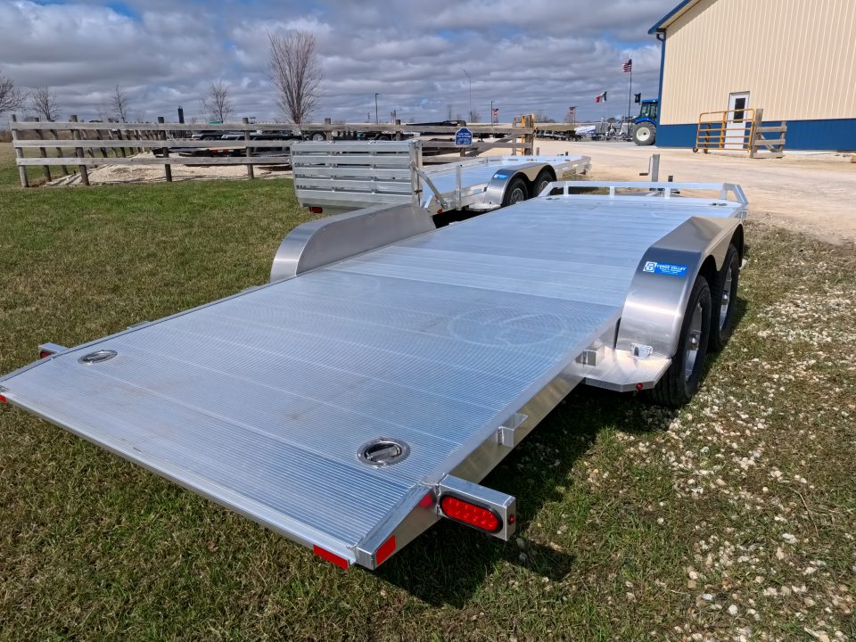 New 2027 Aluma 82 x 16 Tilt ,Tandem Axle Utility Trailer with Electric Brakes, 14" Aluminum Rims and 7K GVWR