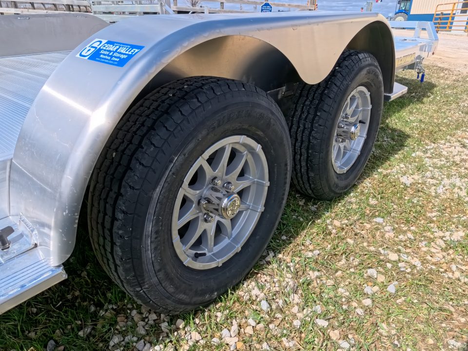 New 2027 Aluma 82 x 16 Tilt ,Tandem Axle Utility Trailer with Electric Brakes, 14" Aluminum Rims and 7K GVWR
