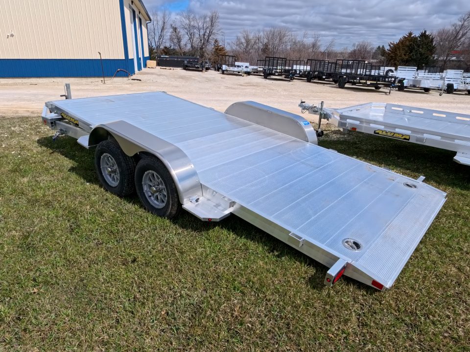 New 2027 Aluma 82 x 16 Tilt ,Tandem Axle Utility Trailer with Electric Brakes, 14" Aluminum Rims and 7K GVWR