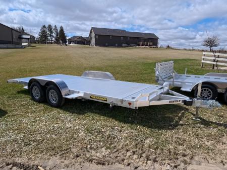 New 2027 Aluma 82 x 16 Tilt ,Tandem Axle Utility Trailer with Electric Brakes, 14" Aluminum Rims and 7K GVWR
