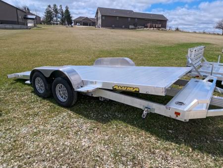 New 2027 Aluma 82 x 16 Tilt ,Tandem Axle Utility Trailer with Electric Brakes, 14" Aluminum Rims and 7K GVWR