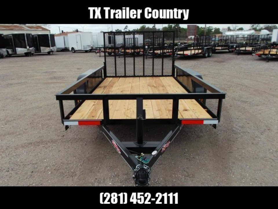 New 2026 J&C Trailers 77X12 Tandem Axle Utility Trailer / Channel Wrap Tongue / 2" Bulldog Coupler / Heavy Duty 4ft Ramp Gate / LED Lights