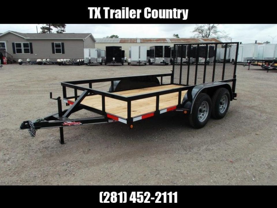New 2026 J&C Trailers 77X12 Tandem Axle Utility Trailer / Channel Wrap Tongue / 2" Bulldog Coupler / Heavy Duty 4ft Ramp Gate / LED Lights
