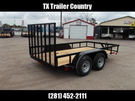 New 2026 J&C Trailers 77X12 Tandem Axle Utility Trailer / Channel Wrap Tongue / 2" Bulldog Coupler / Heavy Duty 4ft Ramp Gate / LED Lights