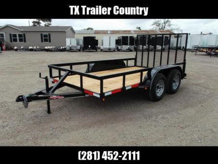 New 2026 J&C Trailers 77X12 Tandem Axle Utility Trailer / Channel Wrap Tongue / 2" Bulldog Coupler / Heavy Duty 4ft Ramp Gate / LED Lights