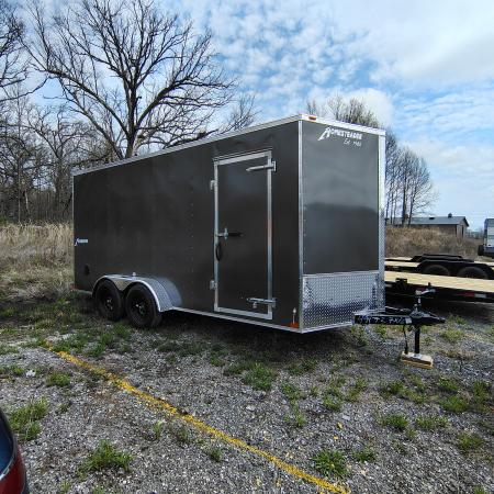 New 2026 Homesteader Trailer 7x16 ta, 7' interior height, 3.5k axles, .030 exterior, Gray Cargo / Enclosed Trailer