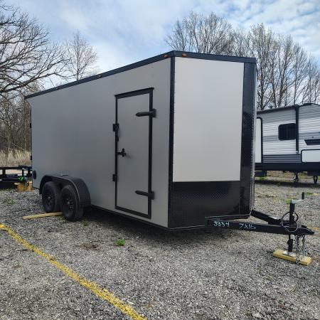 New 2026 Mammoth 7x16 TA, 7' interior height, 35k axles, .080 polycore with rear spoiler Cargo / Enclosed Trailer