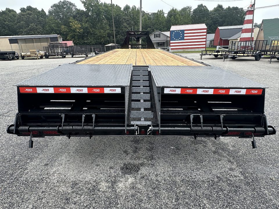 New 2026 DELUXE 25+5 20K DUAL TANDEM GOOSENECK DECKOVER EQUIPMENT HAULER WITH MEGA RAMPS