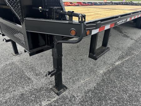 New 2026 DELUXE 25+5 20K DUAL TANDEM GOOSENECK DECKOVER EQUIPMENT HAULER WITH MEGA RAMPS