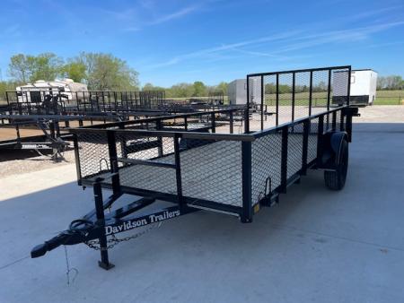 New 2026 DAVIDSON 77X14 UTILITY , 3500lb AXLE W/24" EXPANDED METAL WALLS, 4' GATE