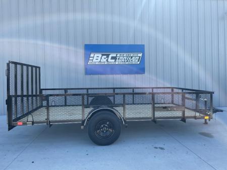 New 2026 DAVIDSON 77X14 UTILITY , 3500lb AXLE W/24  EXPANDED METAL WALLS, 4' GATE