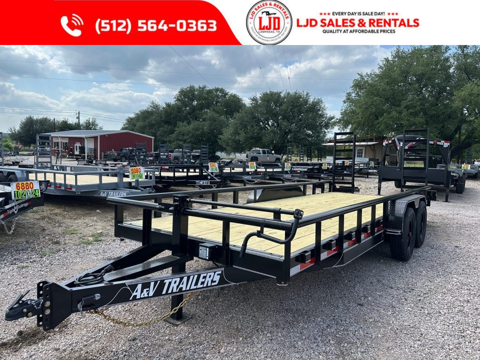 New 2026 A&V - 83" X 20' - Equipment Trailer - 16k GVWR - 14 Ply Tires