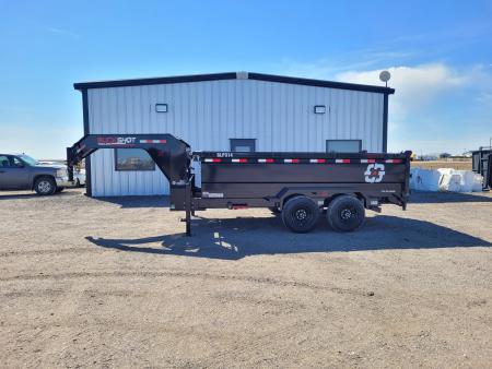 New 2026 Buckshot 83"x14' Gooseneck Dump Trailer W/3' Sides