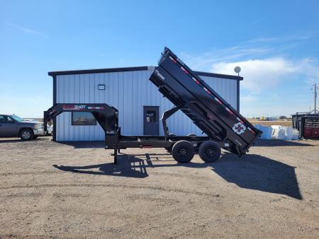 New 2026 Buckshot 83"x14' Gooseneck Dump Trailer W/3' Sides