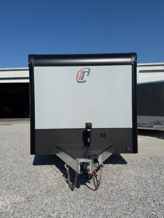 New In-Tech Lite 8.5x32 Race Trailer-18K - Sportsman Gray W/ Black Trim L Base Cabinet, Winch, A/C & WW Cabinet