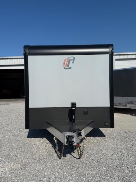 New In-Tech Lite 8.5x32 Race Trailer-18K - Sportsman Gray W/ Black Trim L Base Cabinet, Winch, A/C & WW Cabinet