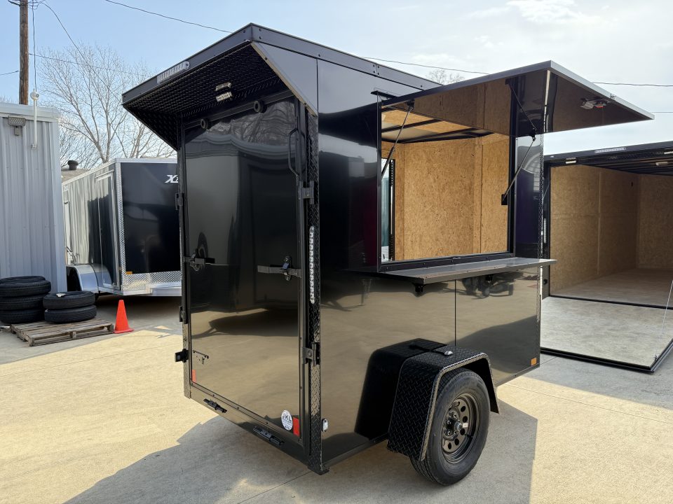 New 2026 New 5x8 SA Screwless Vending Enclosed Trailer | Blackout | Spoiler Package | .08 Polycor | Dexter Axle | 996