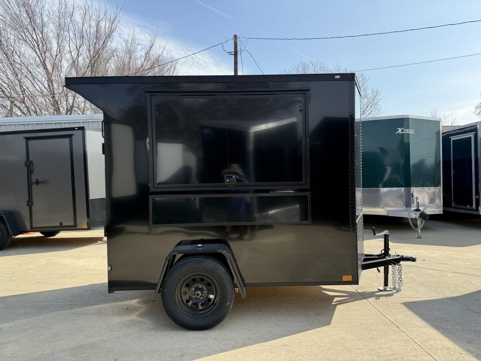 New 2026 New 5x8 SA Screwless Vending Enclosed Trailer | Blackout | Spoiler Package | .08 Polycor | Dexter Axle | 996