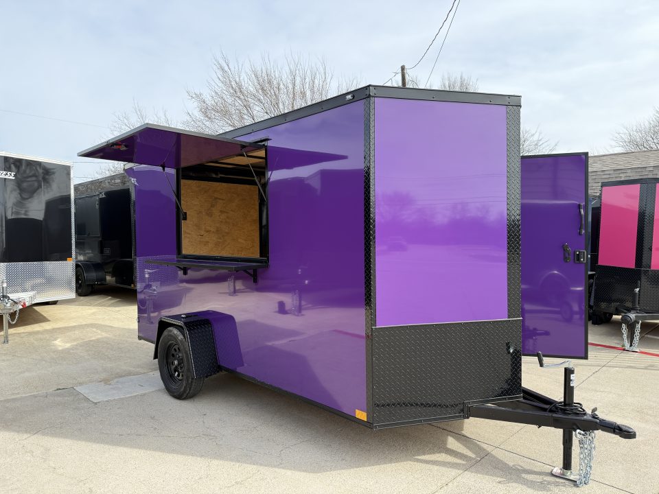 New 2026 New 6x12 SA Screwless Vending Enclosed Trailer | Blackout | Spoiler Package | .08 Polycor | Limited Edition | Dexter Axle