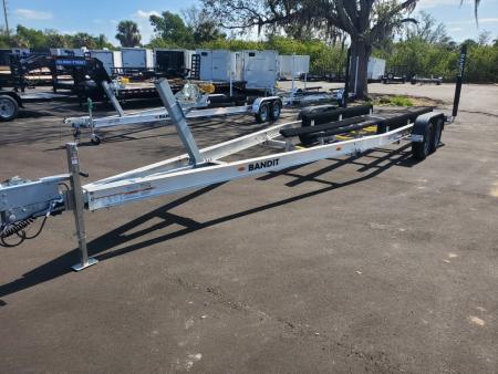New 2026 Bandit 24'-26' TANDEM TORSION AXLES 10000 LB GVWR ALUMINUM BOAT TRAILER WITH GUIDE POLES, ADJUSTABLE BUNKS, BRAKES ON BOTH AXLES