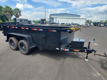 New 2026 Down 2 Earth Trailers 6X12 TANDEM AXLE 7000 LB GVWR DUMP TRAILER WITH 2' SIDES, REAR BARN DOORS, TARP