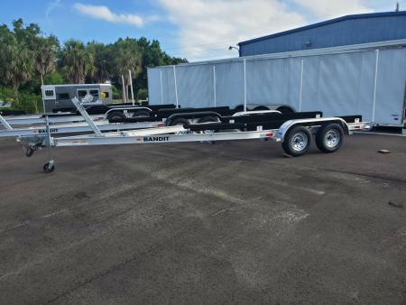 New 2025 Bandit 18-20 TANDEM AXLE 7000 LB GVWR ALUMINUM BOAT TRAILER WITH BRAKES ON BOTH TORSION AXLES, ADJUSTABLE BUNKS, LED LIGHTS, GUIDE POLES