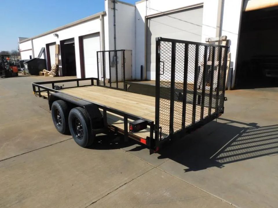 New 2026 Buck Dandy 83X16 Side Gate 7000 GVWR Utility Trailer