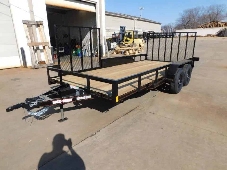 New 2026 Buck Dandy 83X16 Side Gate 7000 GVWR Utility Trailer