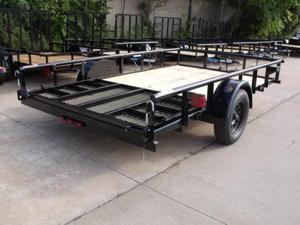 New Utility Trailer 83 x 12    Pipe Rail Top   Rear 48" Lay-N-Tailgate  2990 Axle