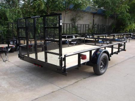 New Utility Trailer 83 x 12    Pipe Rail Top   Rear 48" Lay-N-Tailgate  2990 Axle