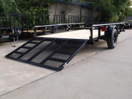New Utility Trailer 83 x 12    Pipe Rail Top   Rear 48" Lay-N-Tailgate  2990 Axle
