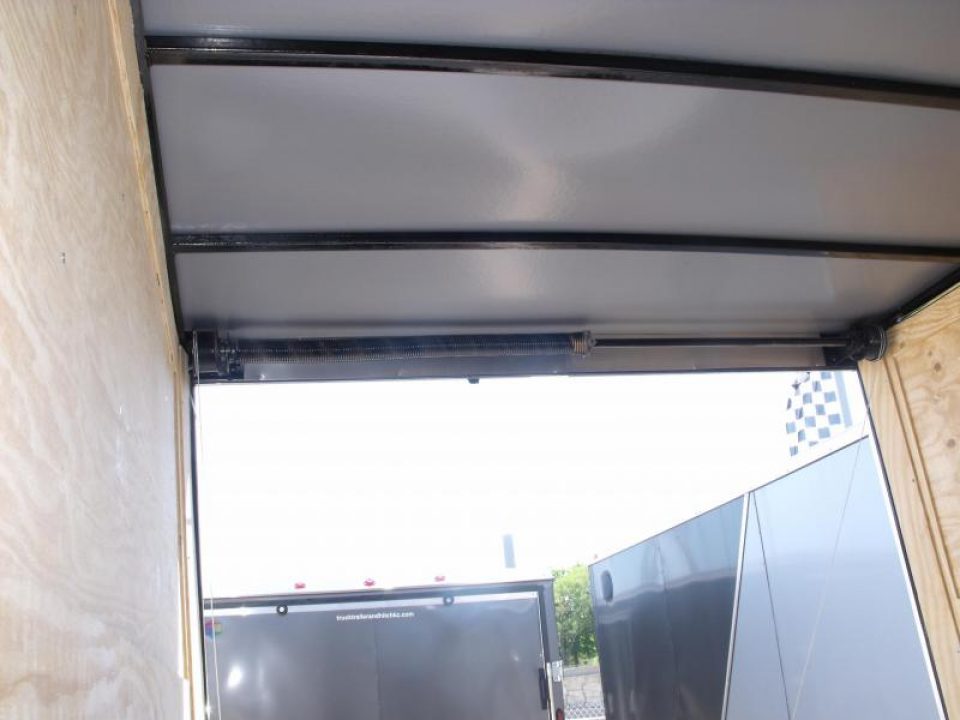 New HUGE SALE WHILE THEY LAST    !!! Enclosed Trailer 7 X 12 Ramp  7'  Interior Insulated Trailer Two Tone Charcoal Frt/ Silver Mist Rear   In Color  Tube Construction