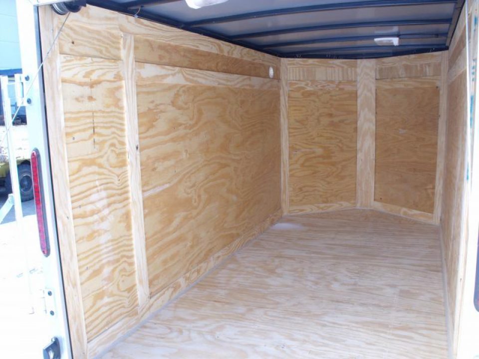New HUGE SALE WHILE THEY LAST !!!   Enclosed Trailer 5 x 10  Ramp 5' Two Tone In Color White Front/Silver Mist Rear
