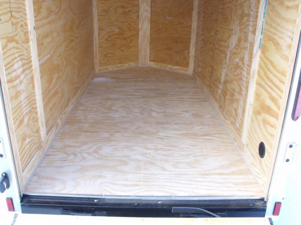 New HUGE SALE WHILE THEY LAST !!!   Enclosed Trailer 5 x 10  Ramp 5' Two Tone In Color White Front/Silver Mist Rear