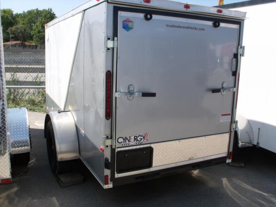 New HUGE SALE WHILE THEY LAST !!!   Enclosed Trailer 5 x 10  Ramp 5' Two Tone In Color White Front/Silver Mist Rear