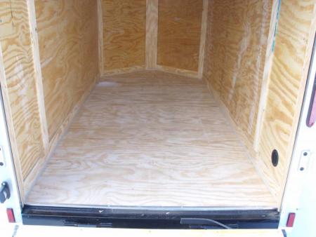 New HUGE SALE WHILE THEY LAST !!!   Enclosed Trailer 5 x 10  Ramp 5' Two Tone In Color White Front/Silver Mist Rear