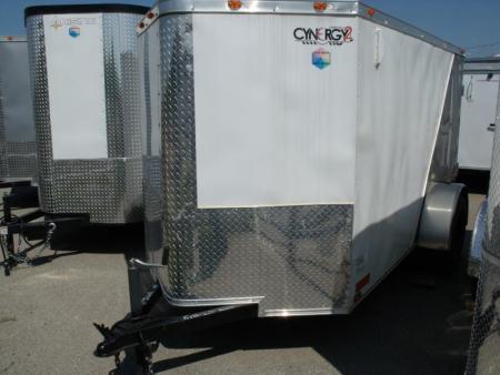 New HUGE SALE WHILE THEY LAST !!!   Enclosed Trailer 5 x 10  Ramp 5' Two Tone In Color White Front/Silver Mist Rear