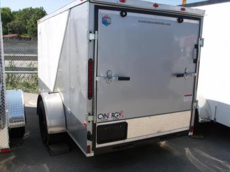 New HUGE SALE WHILE THEY LAST !!!   Enclosed Trailer 5 x 10  Ramp 5' Two Tone In Color White Front/Silver Mist Rear