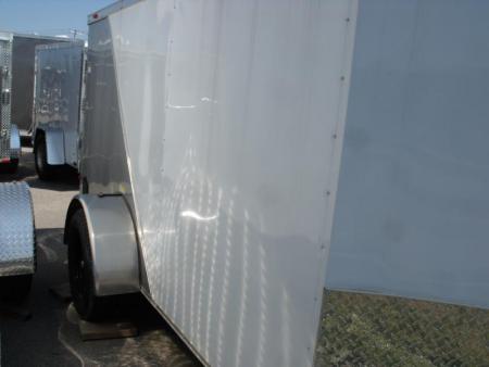 New HUGE SALE WHILE THEY LAST !!!   Enclosed Trailer 5 x 10  Ramp 5' Two Tone In Color White Front/Silver Mist Rear