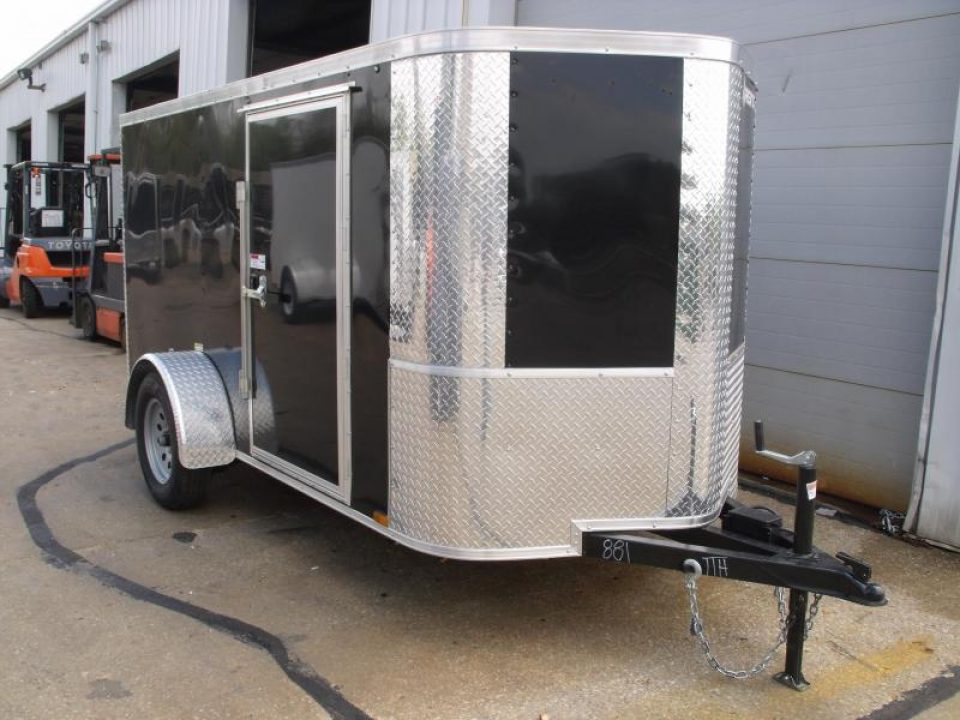 New Enclosed Trailer 5 X 10 Ramp 2990 Axle Black In Color  Extended Tongue All Tube Construction