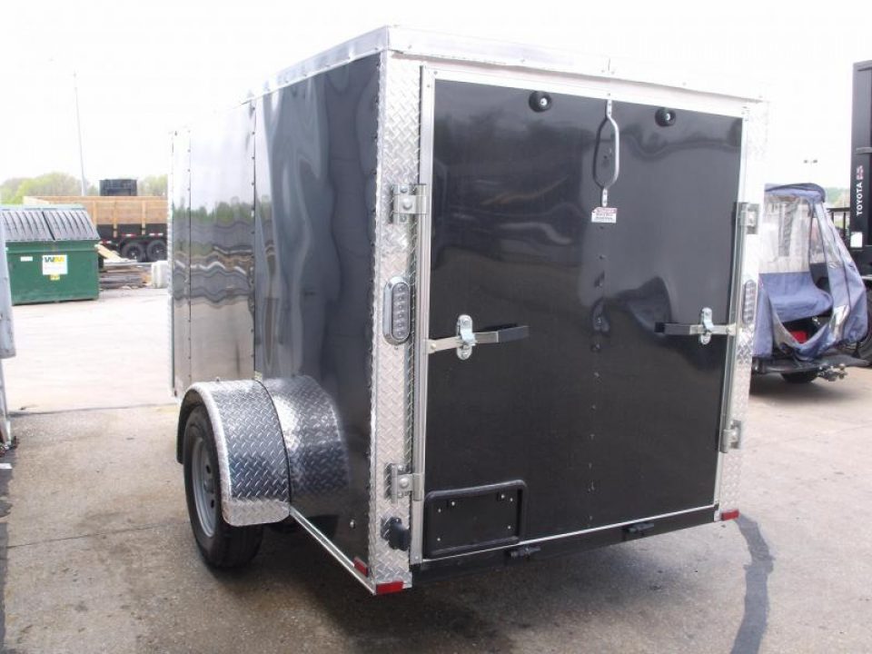 New Enclosed Trailer 5 X 10 Ramp 2990 Axle Black In Color  Extended Tongue All Tube Construction