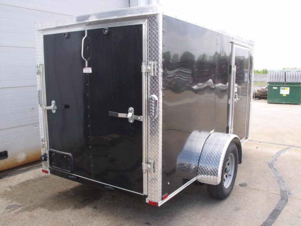 New Enclosed Trailer 5 X 10 Ramp 2990 Axle Black In Color  Extended Tongue All Tube Construction