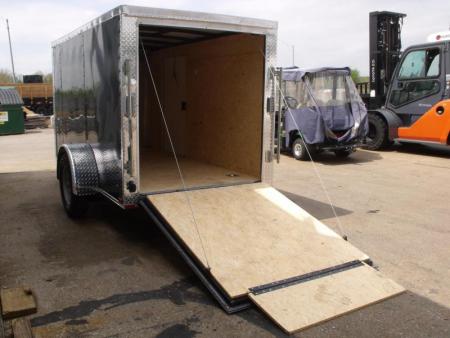 New Enclosed Trailer 5 X 10 Ramp 2990 Axle Black In Color  Extended Tongue All Tube Construction