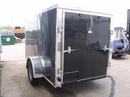New Enclosed Trailer 5 X 10 Ramp 2990 Axle Black In Color  Extended Tongue All Tube Construction