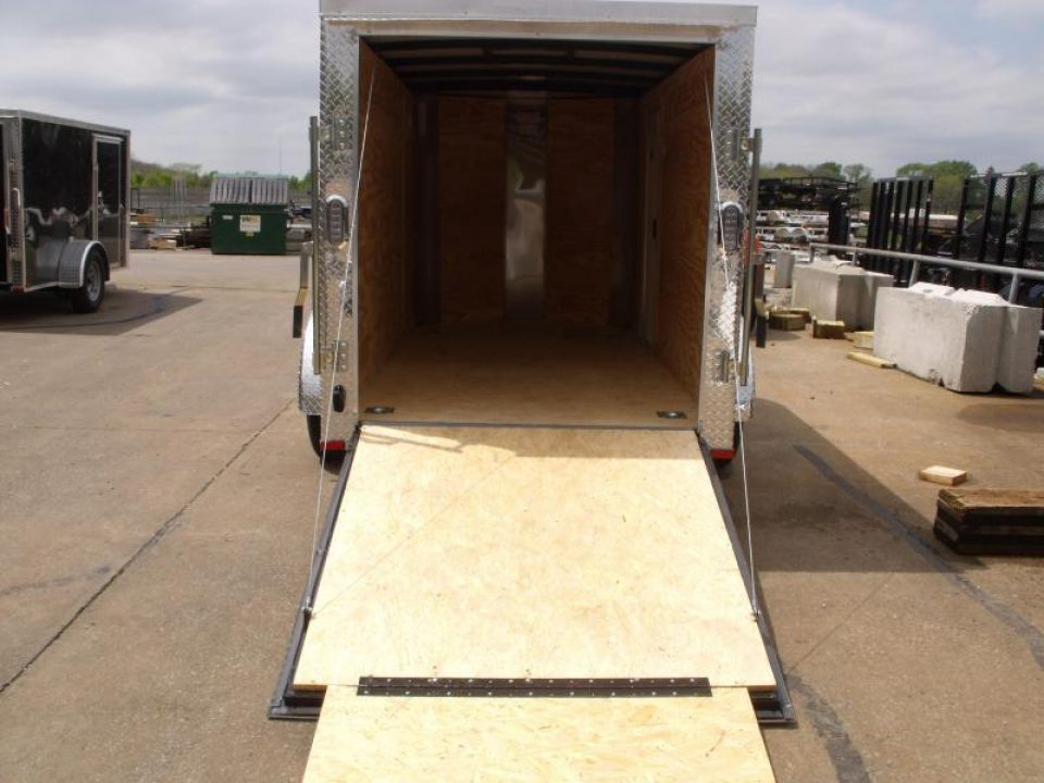 New HUGE SALE  Enclosed Trailer 5 X 10 Ramp 2990 Axle White In Color All Tube Construction