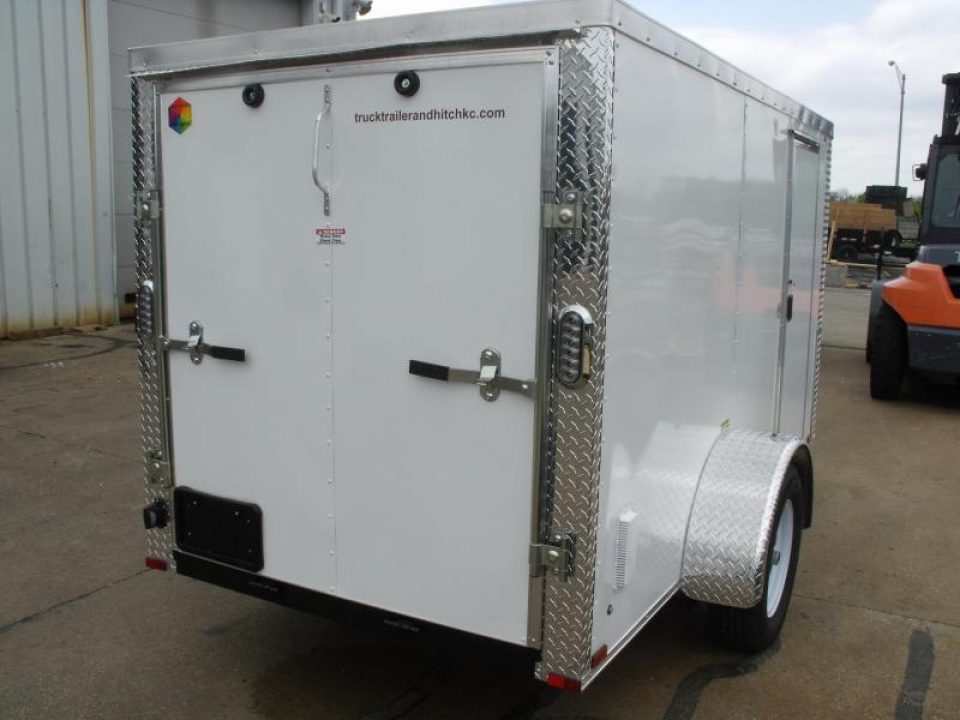New HUGE SALE  Enclosed Trailer 5 X 10 Ramp 2990 Axle White In Color All Tube Construction