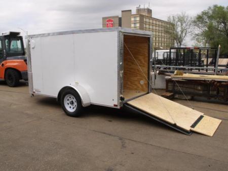New HUGE SALE  Enclosed Trailer 5 X 10 Ramp 2990 Axle White In Color All Tube Construction
