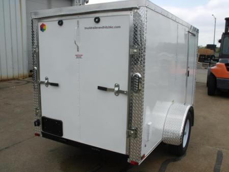 New HUGE SALE  Enclosed Trailer 5 X 10 Ramp 2990 Axle White In Color All Tube Construction