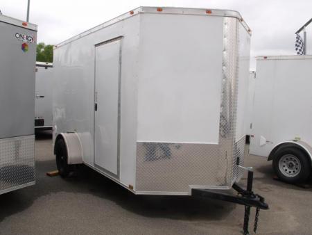 New HUGE SALE WHILE THE LAST  !!!  Enclosed Trailer 6 X 12  BARN DOOR    6' 9   Interior White  In Color  All Tube Construction
